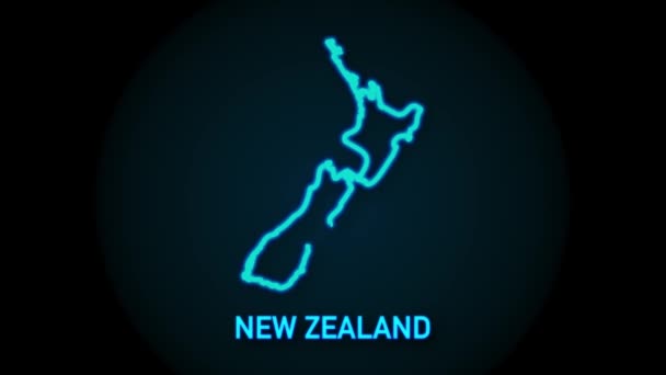 Novo ícone do mapa Zeland isolado em segundo plano. Animação gráfica em movimento de vídeo 4K. — Vídeo de Stock