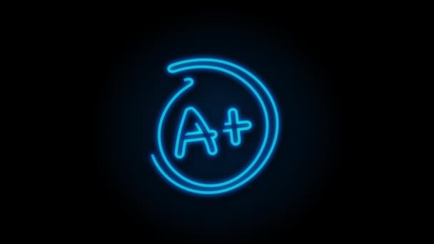 Grade A Plus result icon. School mark. Motion graphics. — Stock Video