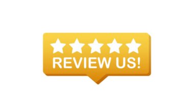 Kullanıcı derecelendirme konseptini gözden geçir. Gözden geçir ve bize yıldız ver. İş konsepti. Hareket grafikleri.