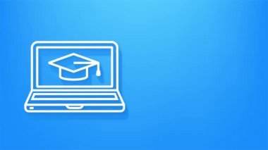 Mobil uygulama tasarımı için simge eğitimini ayarla. Çevrimiçi rota simgesi ayarlandı. Çevrimiçi eğitim, eğitim. Hareket grafikleri.
