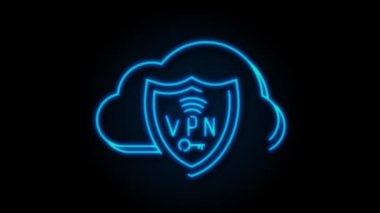 Güvenli VPN bağlantı konsepti. Sanal özel ağ bağlantı genel görünümü. Hareket grafikleri.