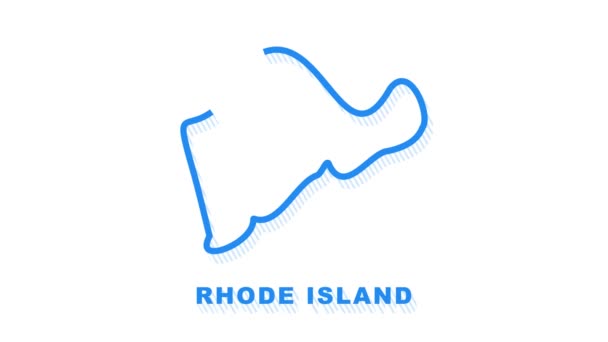 Rhode Island city map outline animation. Motion graphics. — Αρχείο Βίντεο