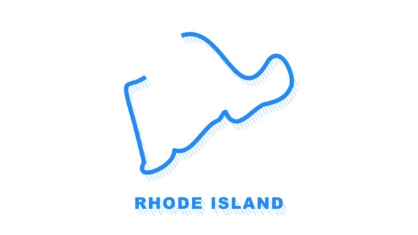 Mappa della città di Rhode Island animazione contorno. Grafica del movimento. — Video Stock