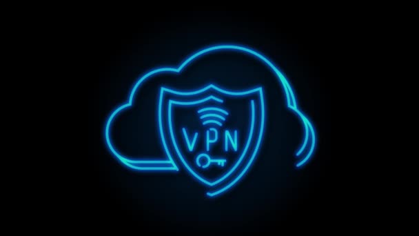 Güvenli VPN bağlantı konsepti. Sanal özel ağ bağlantı genel görünümü. Hareket grafikleri. — Stok video
