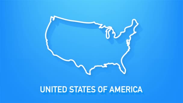 United States of America map icon isolated on background. 4K Video motion graphic animation. — Stock Video