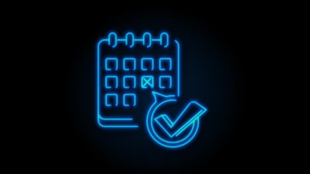 Calendário com marca de seleção ou carrapato. Data aprovada ou agendada. Gráficos de movimento. — Vídeo de Stock