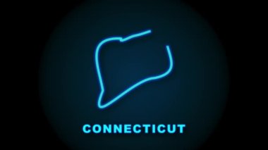 Connecticut eyalet haritası animasyon çizgisi. Hareket grafikleri.