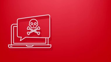 Siber saldırı. Balık oltası, dizüstü bilgisayar, internet güvenliği ile veri işleme. Hareket grafikleri.