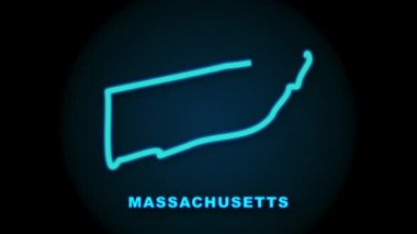 Massachusetts eyalet haritası animasyon taslağı. Hareket grafikleri.