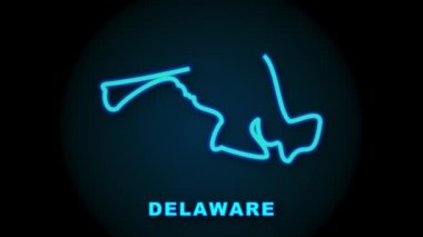 Delaware eyalet haritası animasyonu. Hareket grafikleri.