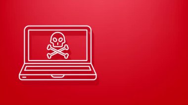 Siber saldırı. Balık oltası, dizüstü bilgisayar, internet güvenliği ile veri işleme. Hareket grafikleri.