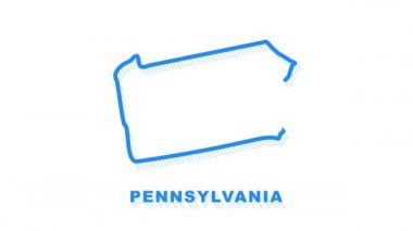 Pennsylvania şehir haritası animasyon çizgisi. Hareket grafikleri.