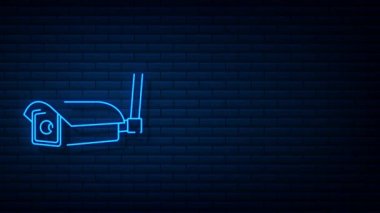 Beyaz arkaplanda kapalı devre televizyonu olan simge. Siluet sembolü. Kamera simgesi. Hareket grafikleri.