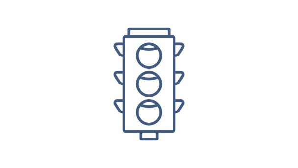 Traffic light icon. Pedestrian sign. Motion graphics. — Stock Video