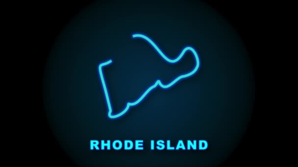 Rhode Island mapa del estado delinear la animación. Gráficos en movimiento. — Vídeo de stock