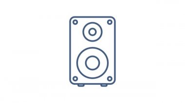 Düz stil müzik ikonu. Müzik, ses, plak ikonu. Hareket grafikleri.