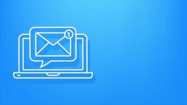 E- posta bildirim konsepti. Yeni e-posta. E-posta Pazarlama. Bilgilendirme zili. Hareket grafikleri.