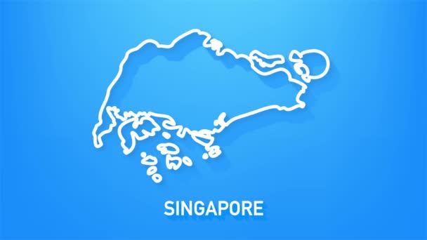 Icono de mapa de Singapur aislado sobre fondo. Animación gráfica de vídeo 4K. — Vídeo de stock