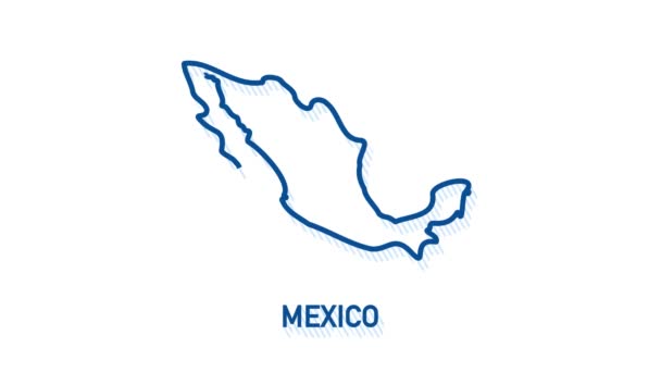 México mapa icono aislado en el fondo. Animación gráfica de vídeo 4K. — Vídeos de Stock