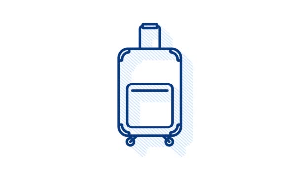 Cestovní plastový kufr s koly. Pohybová grafika. — Stock video