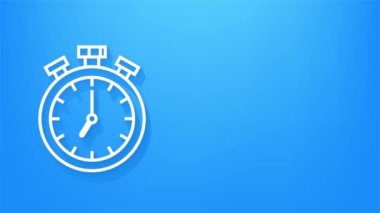 Çalar saat, uyan. Klasik siyah beyaz yuvarlak duvar saati. Hareket grafikleri.