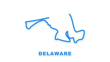 Delaware şehir haritası animasyon taslağı. Hareket grafikleri.