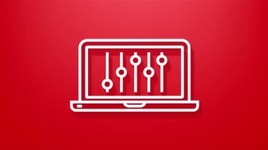Düz stil müzik ikonu. Müzik, ses, plak ikonu. Hareket grafikleri.
