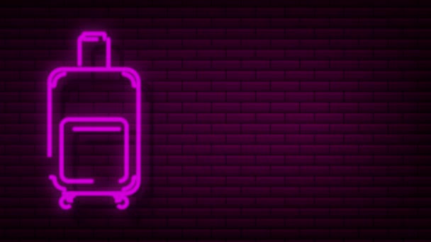 Cestovní plastový kufr s koly. Pohybová grafika. — Stock video