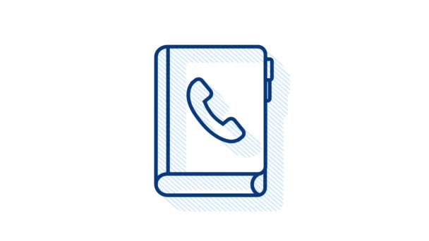 Un annuaire. icône de téléphone, symbole de téléphone. Graphiques de mouvement. — Video