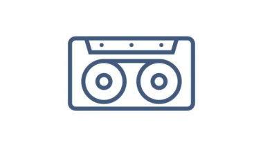 Düz stil müzik ikonu. Müzik, ses, plak ikonu. Hareket grafikleri.