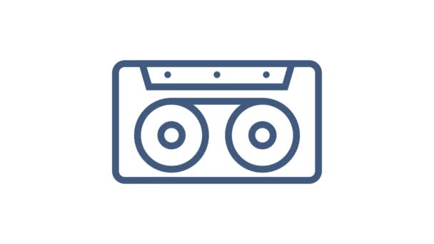 Music icon in flat style. Music, voice, record icon. Motion graphics. — Stock Video