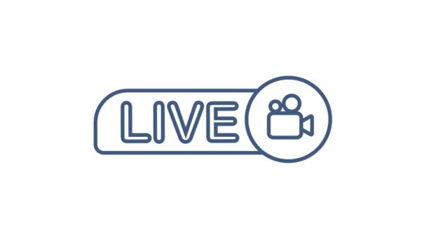 Live streaming logo. Business icon. Stream interface. Motion graphics. — Stock Video