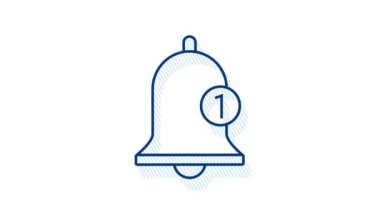 E- posta bildirim konsepti. Yeni e-posta. E-posta Pazarlama. Bilgilendirme zili. Hareket grafikleri.