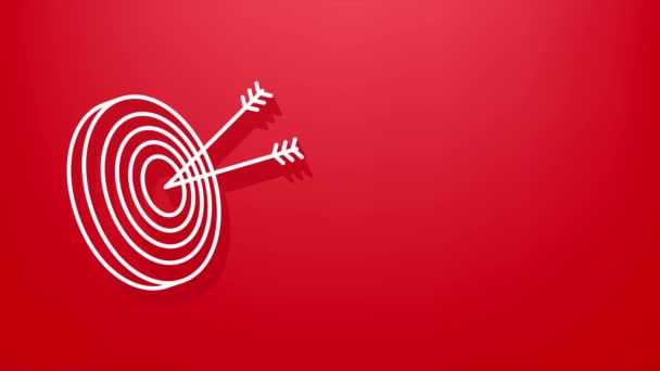 Target with an arrow icon concept market goal. Motion graphics. — Stock Video