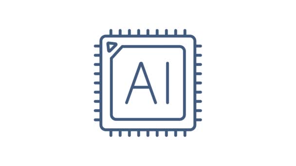 Artificial Intelligence landing page. Ai icon. Motion graphics. — Stock Video