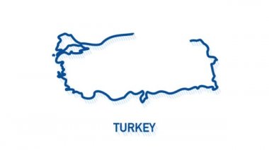 Arkaplanda Türkiye haritası simgesi izole edildi. 4K Video hareketli grafik canlandırması.