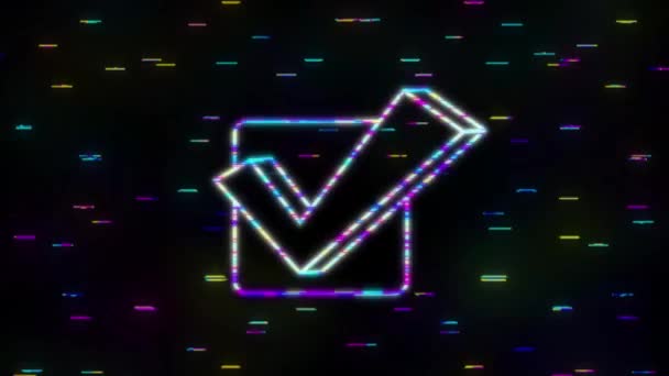 Marca de verificação. Adesivo aprovado verde. Gráficos de movimento. — Vídeo de Stock