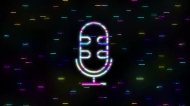 Düz stil müzik ikonu. Müzik, ses, plak ikonu. Hareket grafikleri.