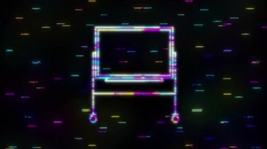 Ofis Whiteboard. Okulun kara tahtası. İşaretli kalemleri olan boş bir beyaz tahta. Hareket grafikleri.