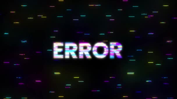 Error with glitch effect on screen. Error 404 page not found. Motion graphics. — Stock Video