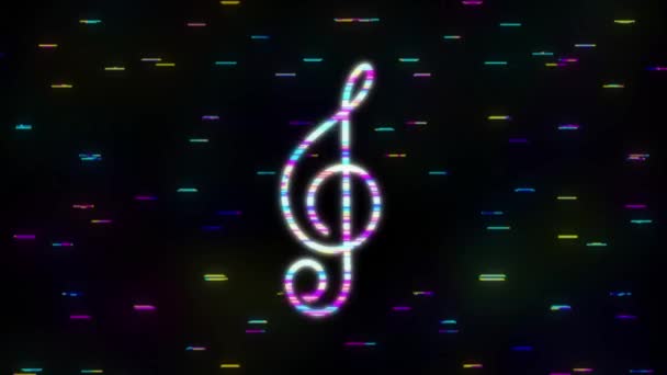 Musik ikon i platt stil. Musik, röst, spela in ikonen. Rörlig grafik. — Stockvideo