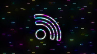 Bedava Wi-Fi bölgesi mavi simgesi. Ücretsiz kablosuz internet imza konsepti. Hareket grafikleri.