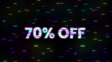 Satışlar% 70 indirimli stereoskopik hata etkisi gösteriyor. Hareket grafikleri.