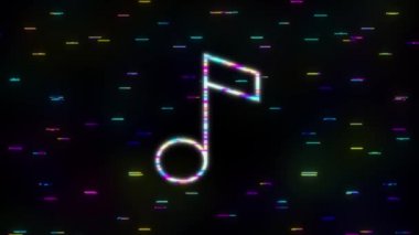 Düz stil müzik ikonu. Müzik, ses, plak ikonu. Hareket grafikleri.