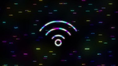 Bedava Wi-Fi bölgesi mavi simgesi. Ücretsiz kablosuz internet imza konsepti. Hareket grafikleri.