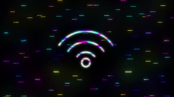 Modrá ikona zóny wifi zdarma. Zdarma wifi tady podepsat koncept. Pohybová grafika. — Stock video