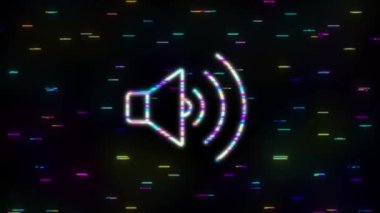 Düz stil müzik ikonu. Müzik, ses, plak ikonu. Hareket grafikleri.