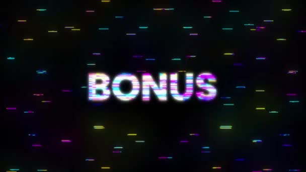 Bonus-Panne. Retro-futuristischer Stil. Bewegungsgrafik. — Stockvideo