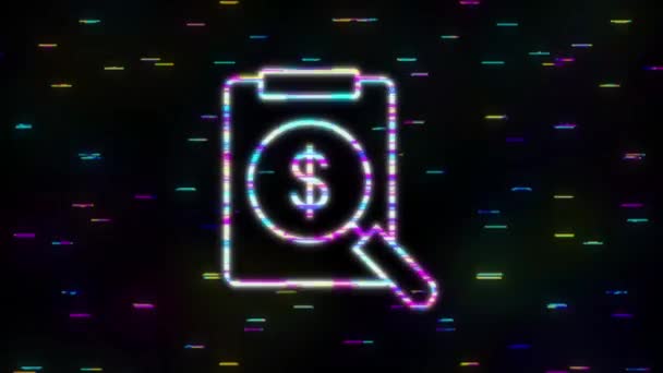 Geld, Finanzen und Zahlungen. Umrisse des Websymbols festlegen. Bewegungsgrafik. — Stockvideo
