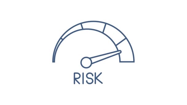 Ícone de risco no velocímetro. Medidor de alto risco. Gráficos de movimento. — Vídeo de Stock